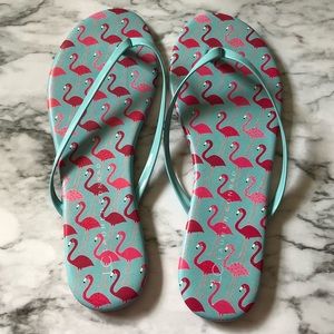 Lauren Conrad Flamingo Flip Flops NWOT